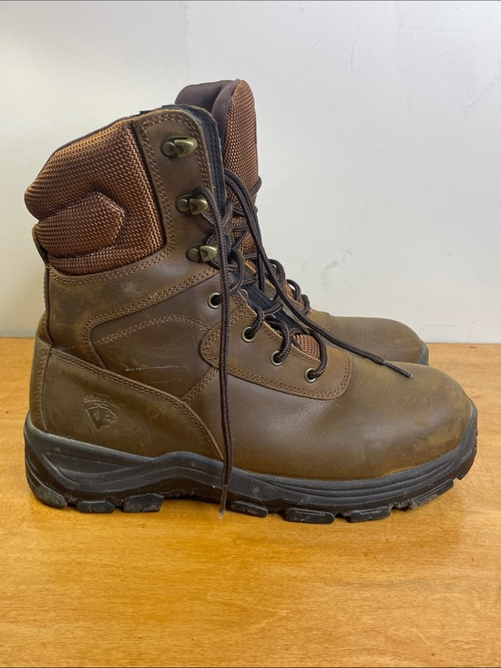 Durable Brown Lace-Up Men\'s Work Boots with Steel Toe. Size 10.5 main image 12